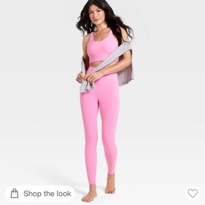 all in motion Pink High-Waist Leggings and top ( set )